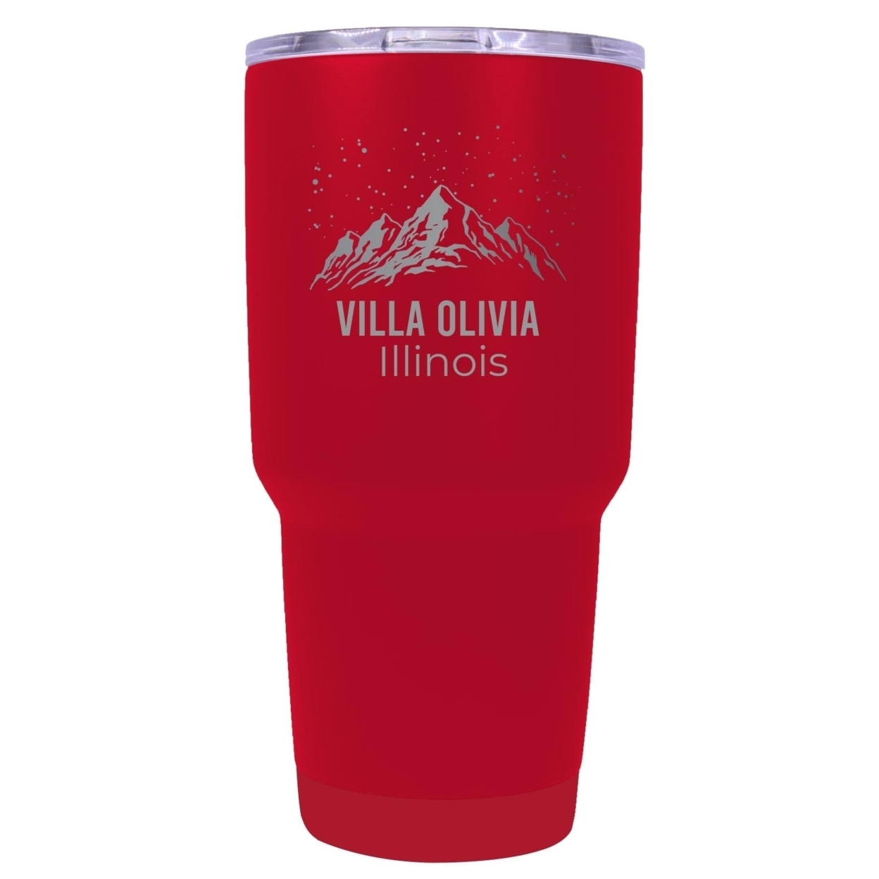 Villa Olivia Illinois Ski Snowboard Winter Souvenir Laser Engraved 24 Oz Insulated Stainless Steel Tumbler - Red
