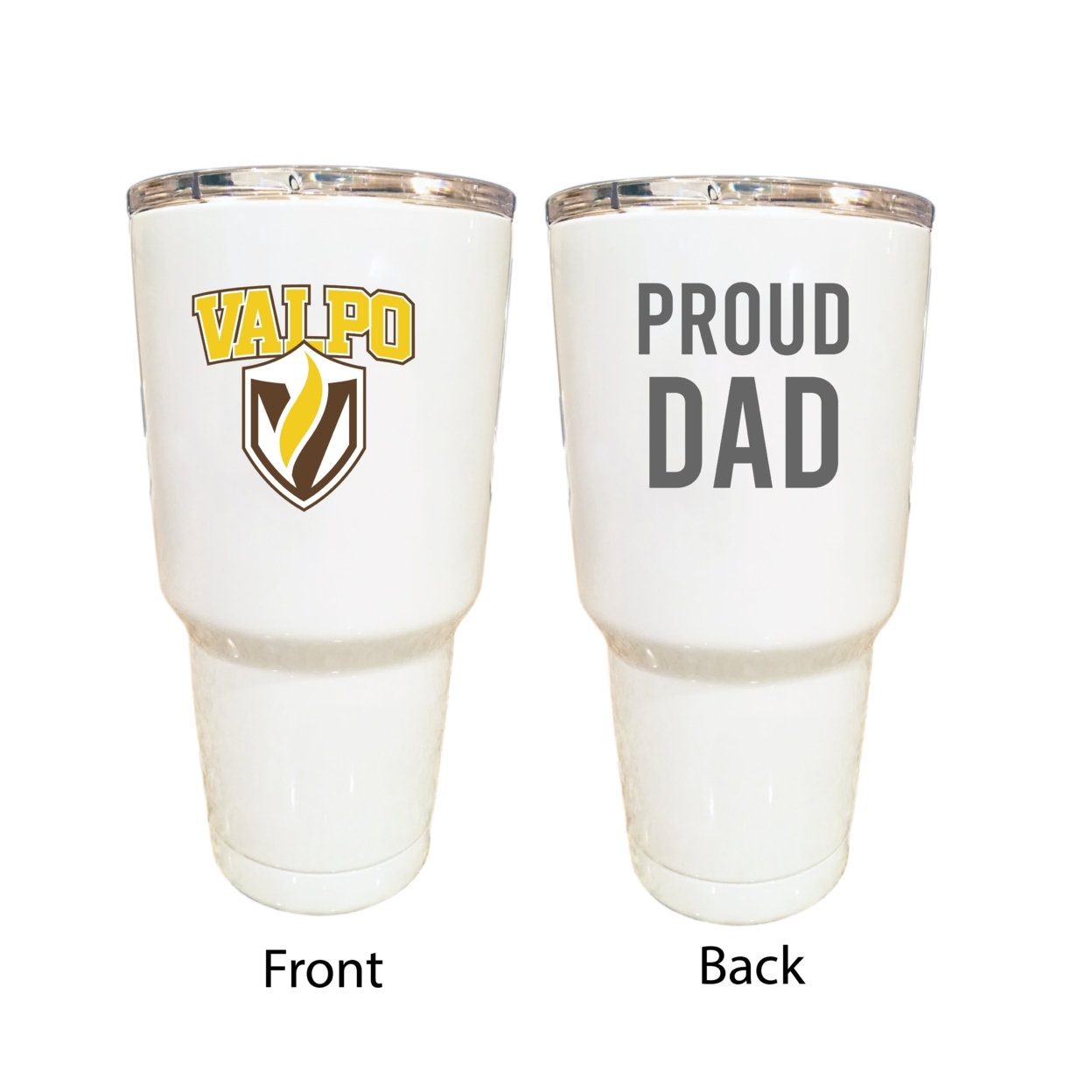 Valparaiso University Proud Dad 24 Oz Insulated Stainless Steel Tumblers Choose Your Color. - White