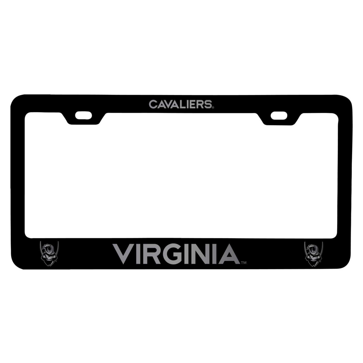 Virginia Cavaliers Laser Engraved Metal License Plate Frame - Choose Your Color - Black