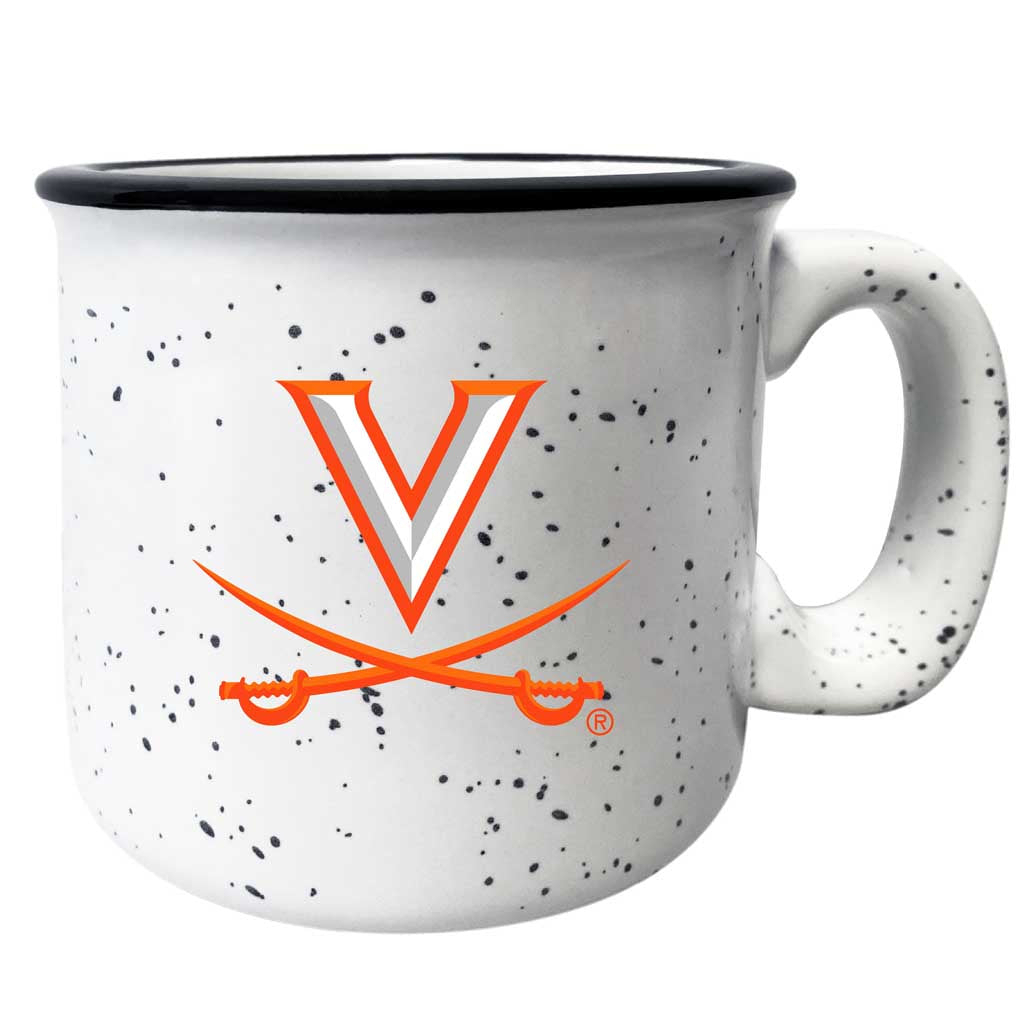 Virginia Cavaliers Speckled Ceramic Camper Coffee Mug - Choose Your Color - White