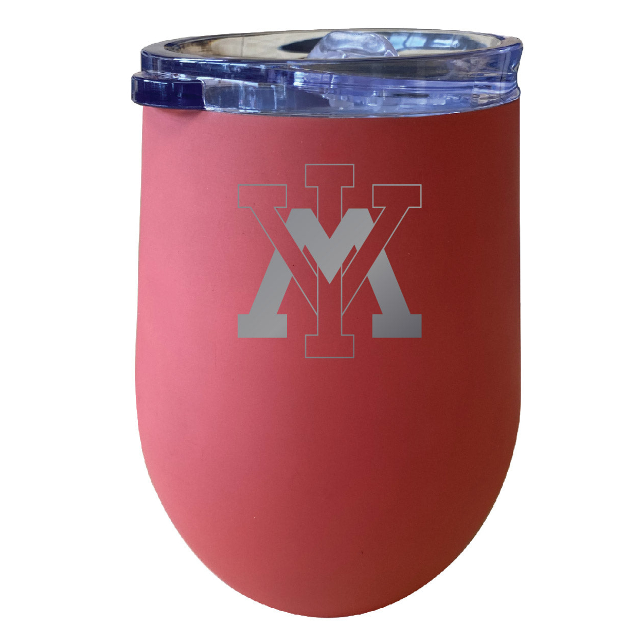 VMI Keydets 12 Oz Etched Insulated Wine Stainless Steel Tumbler - Choose Your Color - Coral