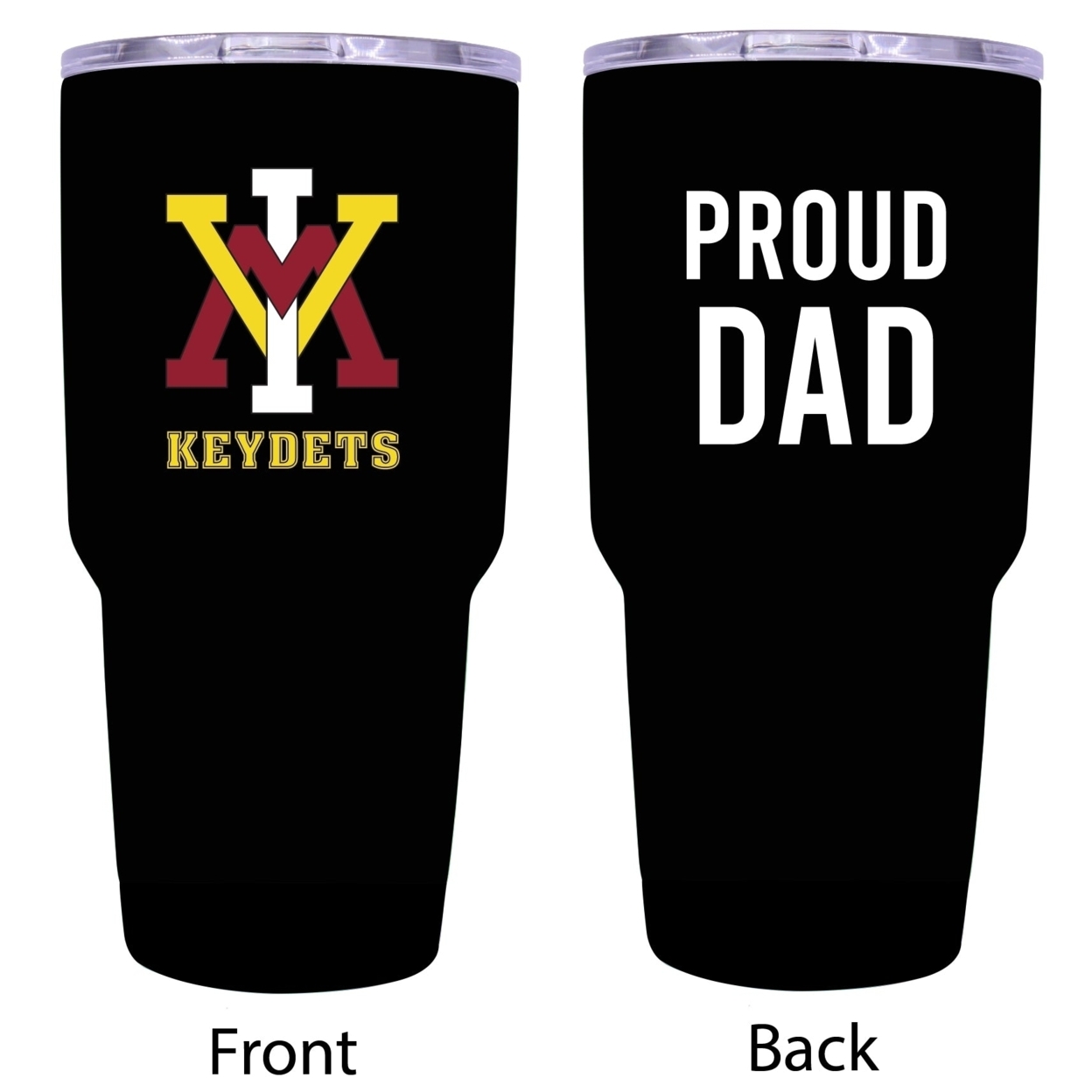 VMI Keydets Proud Dad 24 Oz Insulated Stainless Steel Tumblers Choose Your Color. - Black