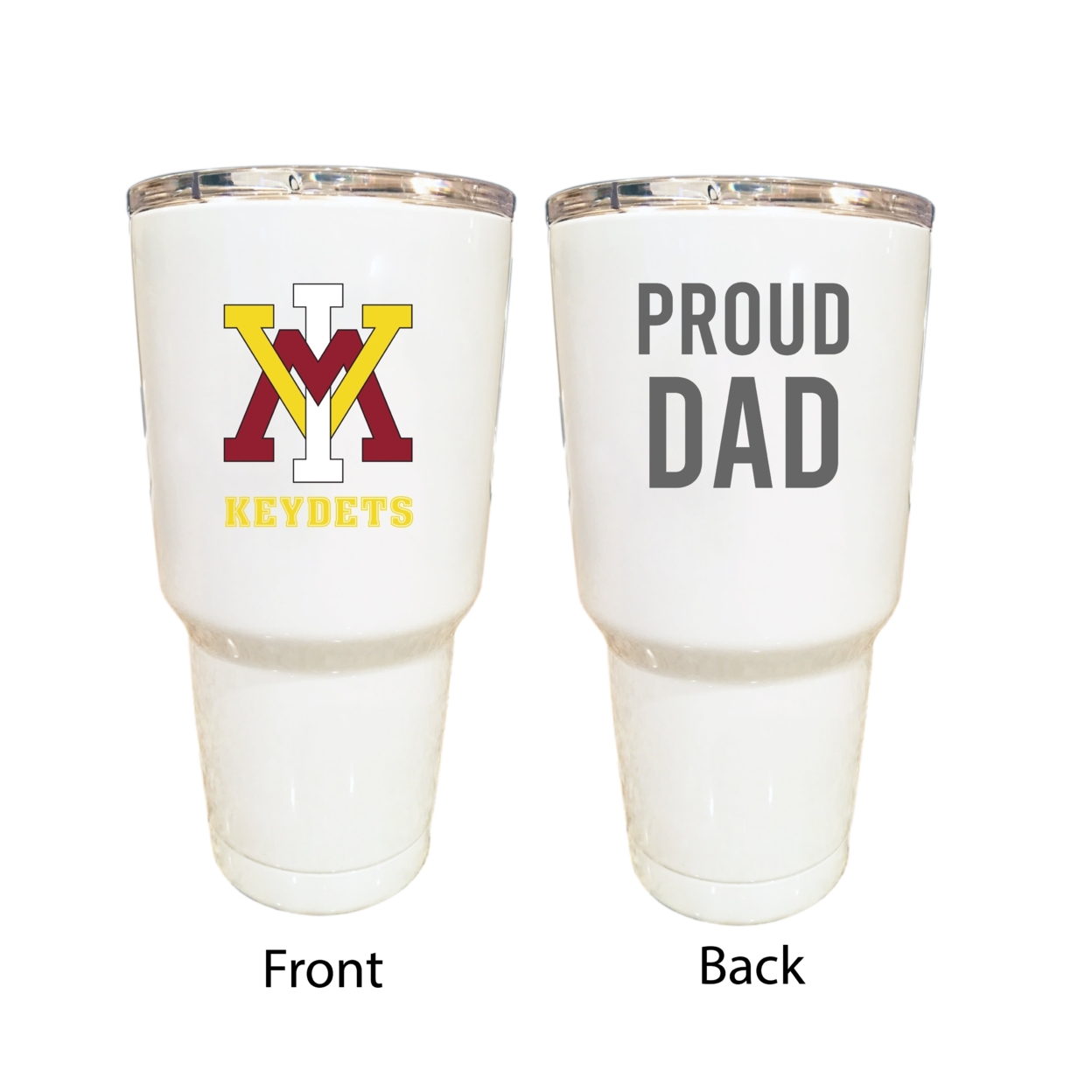 VMI Keydets Proud Dad 24 Oz Insulated Stainless Steel Tumblers Choose Your Color. - White