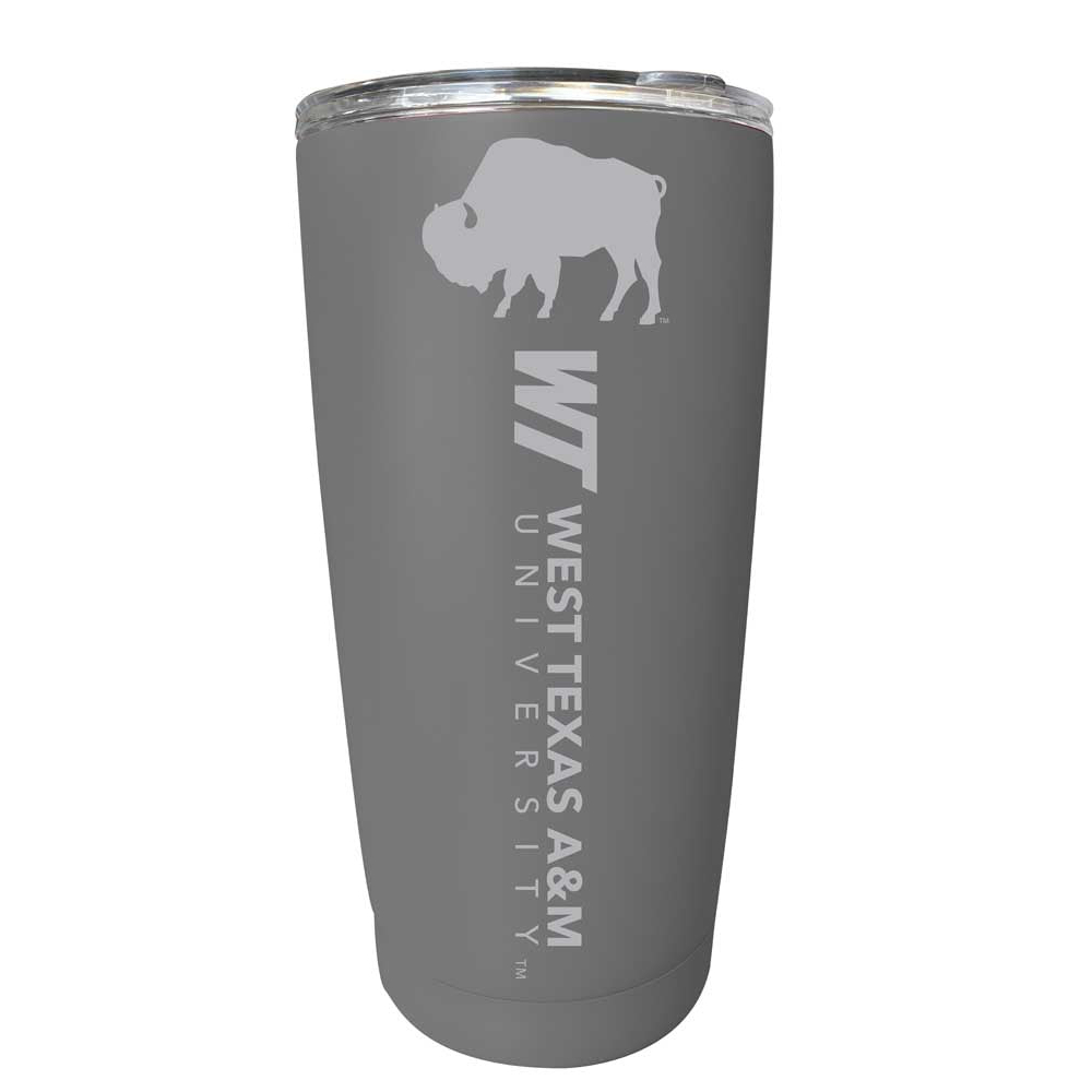 West Texas A&M Buffaloes Etched 16 Oz Stainless Steel Tumbler (Gray) - Gray