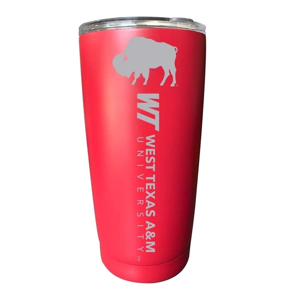 West Texas A&M Buffaloes Etched 16 Oz Stainless Steel Tumbler (Choose Your Color) - Red