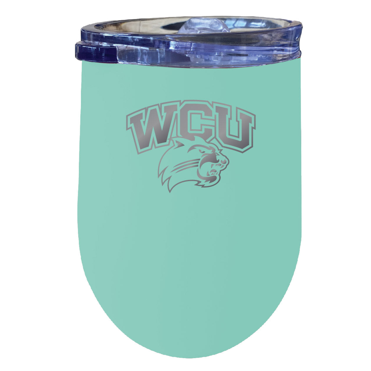 Western Carolina University 12 Oz Etched Insulated Wine Stainless Steel Tumbler - Choose Your Color - Seafoam