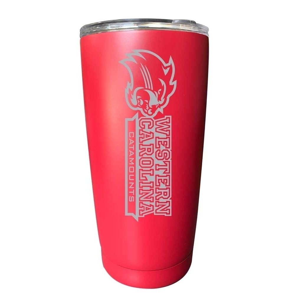 Western Carolina University Etched 16 Oz Stainless Steel Tumbler (Choose Your Color) - Red