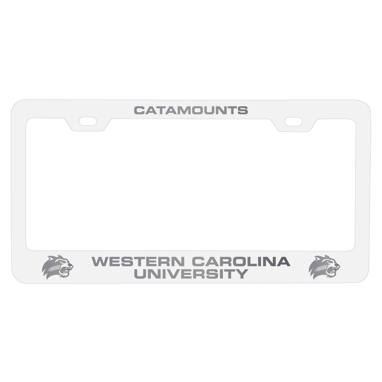 Western Carolina University Laser Engraved Metal License Plate Frame - Choose Your Color - White