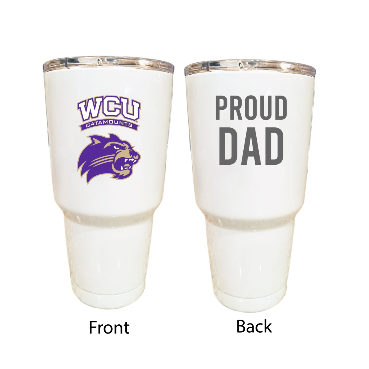 Western Carolina University Proud Dad 24 Oz Insulated Stainless Steel Tumblers Choose Your Color. - White