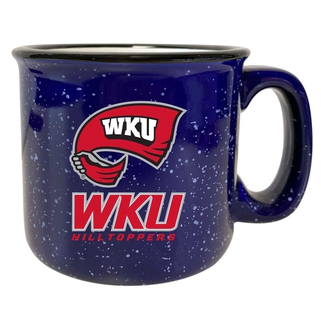 Western Kentucky Hilltoppers Speckled Ceramic Camper Coffee Mug - Choose Your Color - Navy