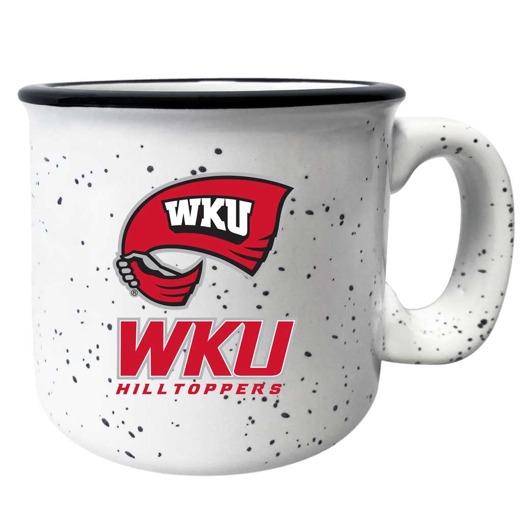 Western Kentucky Hilltoppers Speckled Ceramic Camper Coffee Mug - Choose Your Color - White
