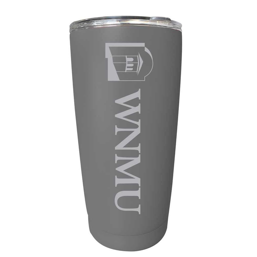 Western New Mexico University Etched 16 Oz Stainless Steel Tumbler (Gray) - Gray