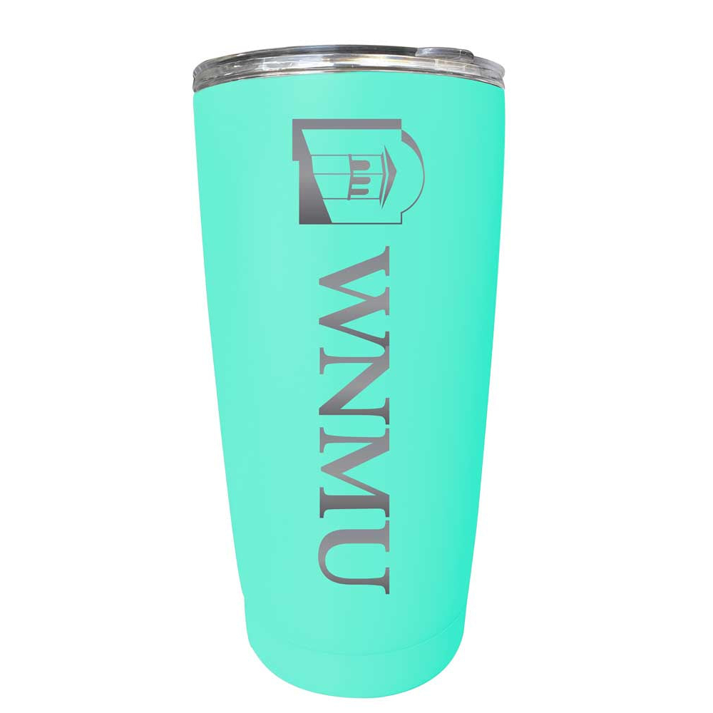 Western New Mexico University Etched 16 Oz Stainless Steel Tumbler (Choose Your Color) - Seafoam