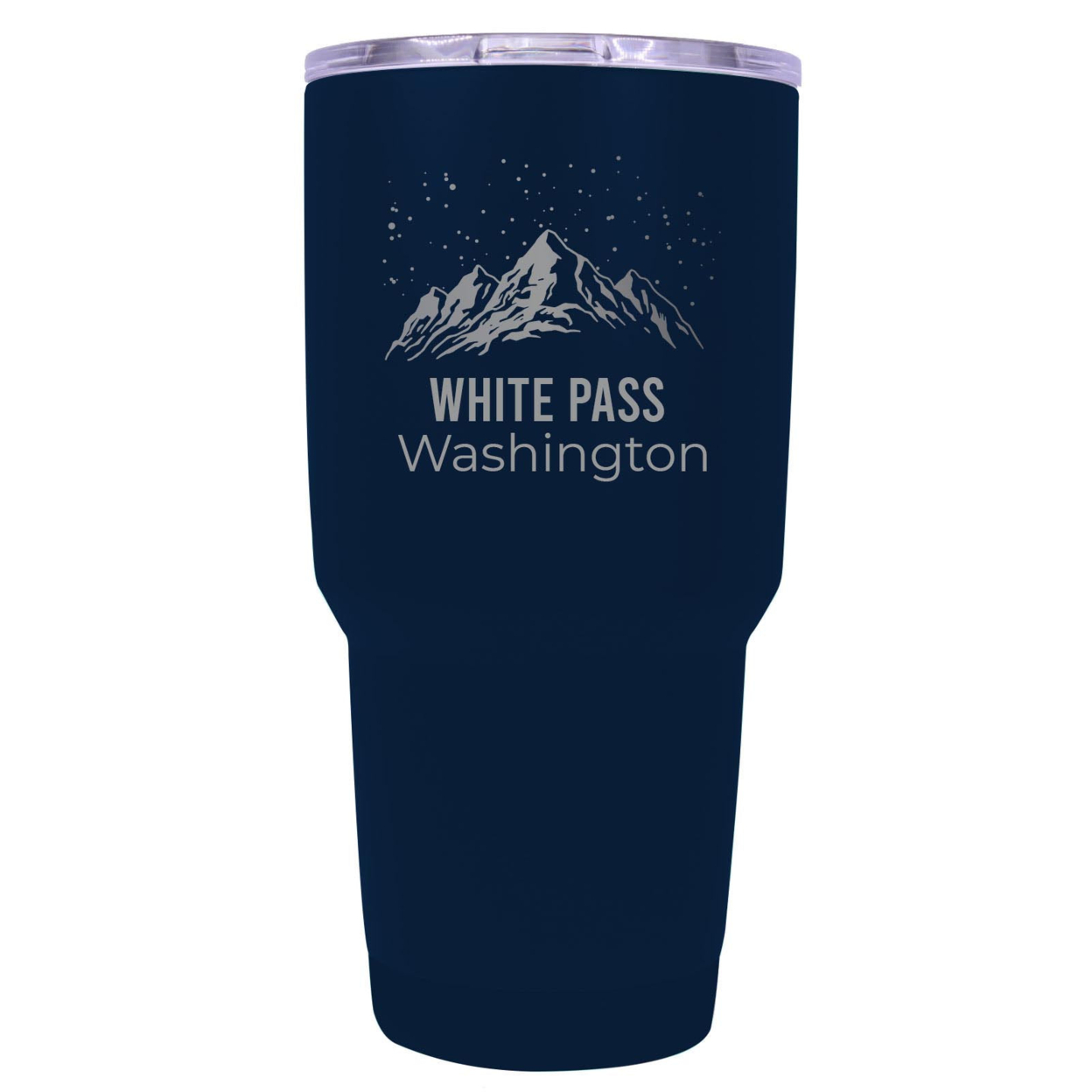 White Pass Washington Ski Snowboard Winter Souvenir Laser Engraved 24 Oz Insulated Stainless Steel Tumbler - Navy