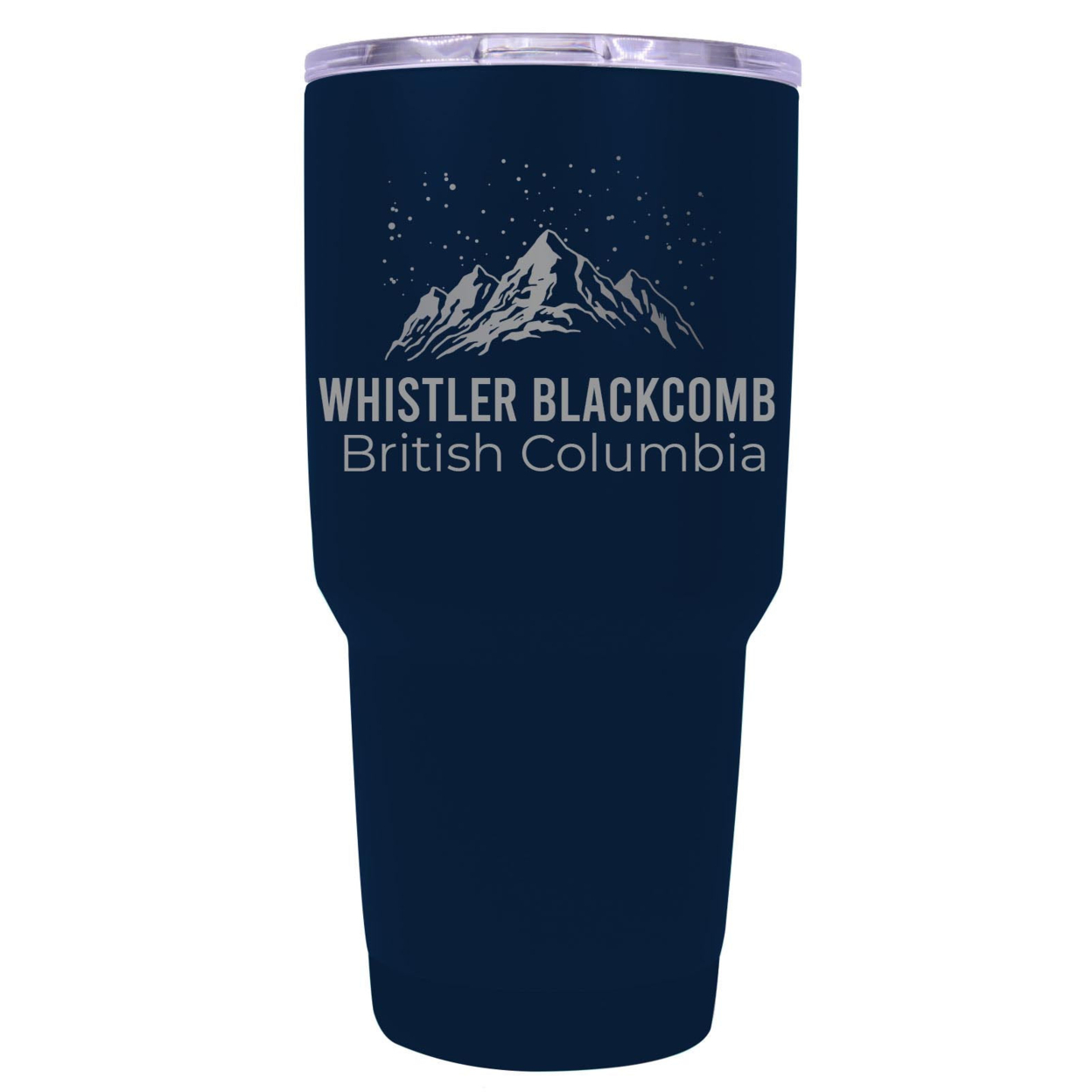 Whistler Blackcomb British Columbia Ski Snowboard Winter Souvenir Laser Engraved 24 Oz Insulated Stainless Steel Tumbler - Navy