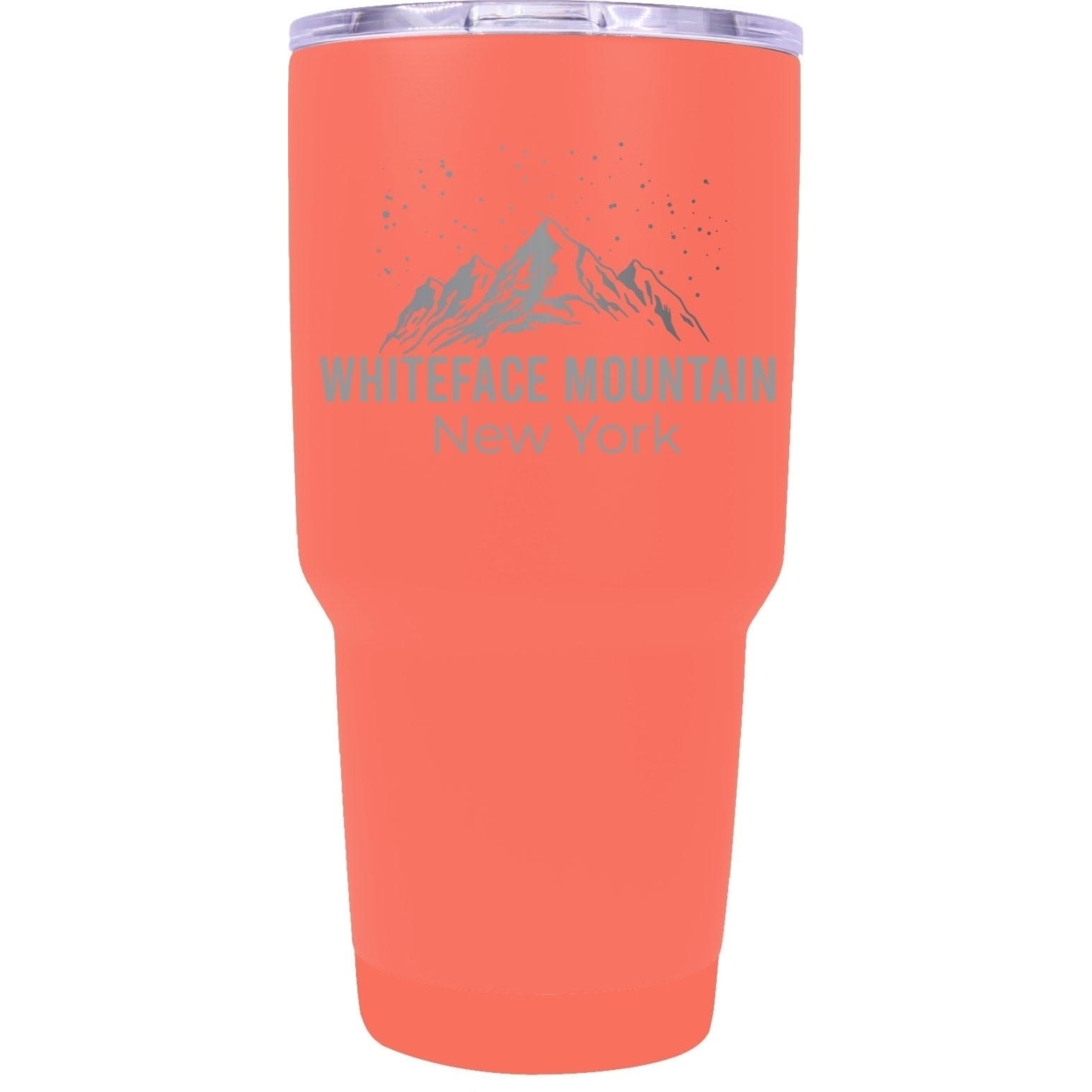 Whiteface Mountain New York Ski Snowboard Winter Souvenir Laser Engraved 24 Oz Insulated Stainless Steel Tumbler - Coral