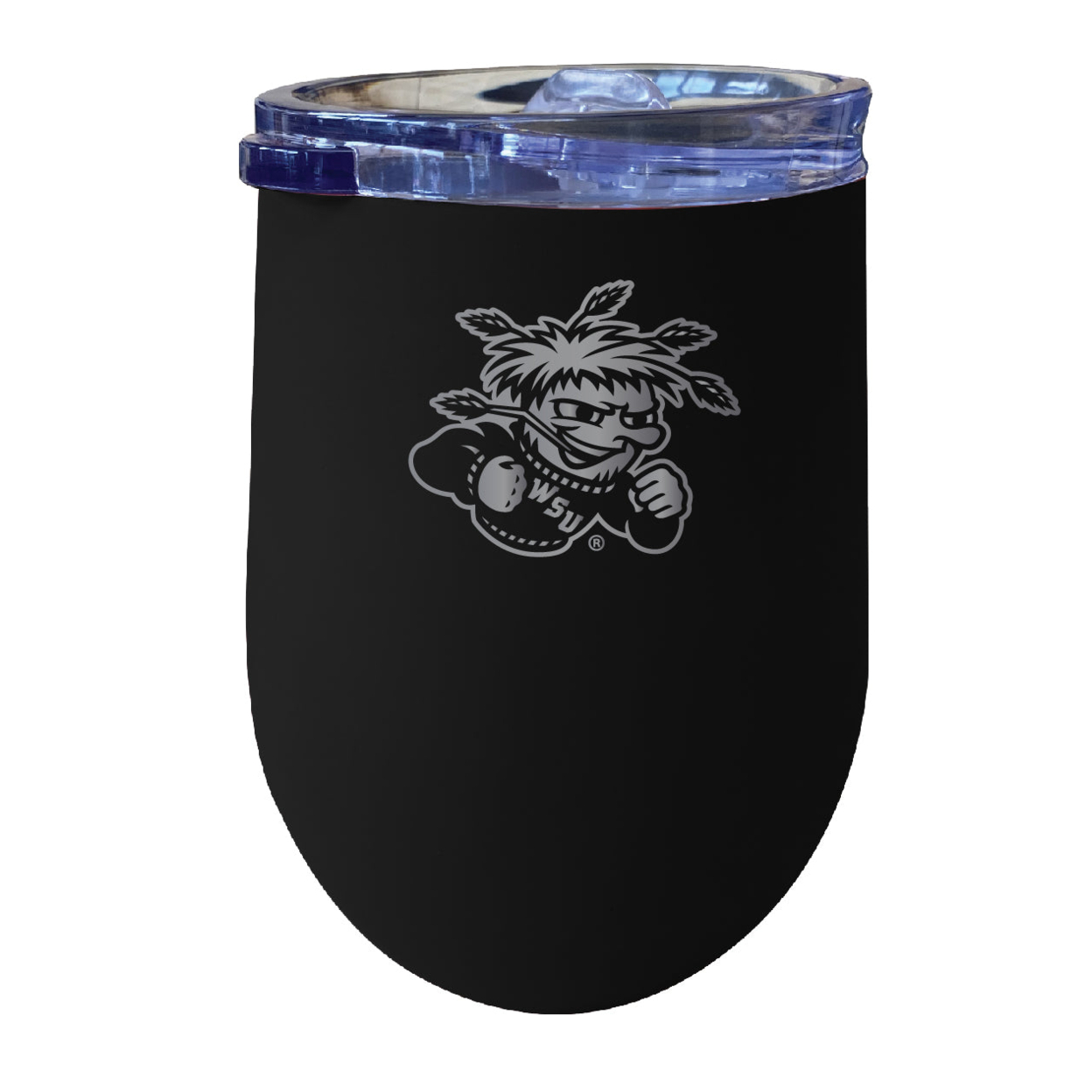 Wichita State Shockers 12 Oz Etched Insulated Wine Stainless Steel Tumbler - Choose Your Color - Black