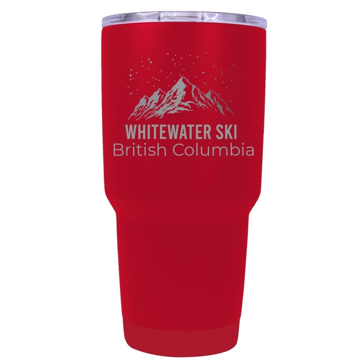 Whitewater Ski British Columbia Ski Snowboard Winter Souvenir Laser Engraved 24 Oz Insulated Stainless Steel Tumbler - Red
