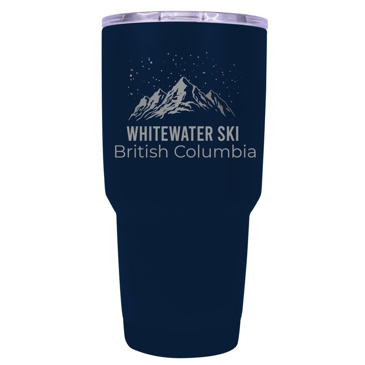 Whitewater Ski British Columbia Ski Snowboard Winter Souvenir Laser Engraved 24 Oz Insulated Stainless Steel Tumbler - Navy