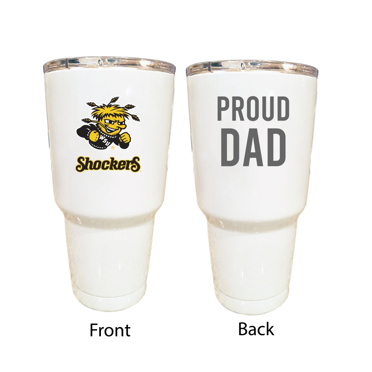 Wichita State Shockers Proud Dad 24 Oz Insulated Stainless Steel Tumblers Choose Your Color. - White