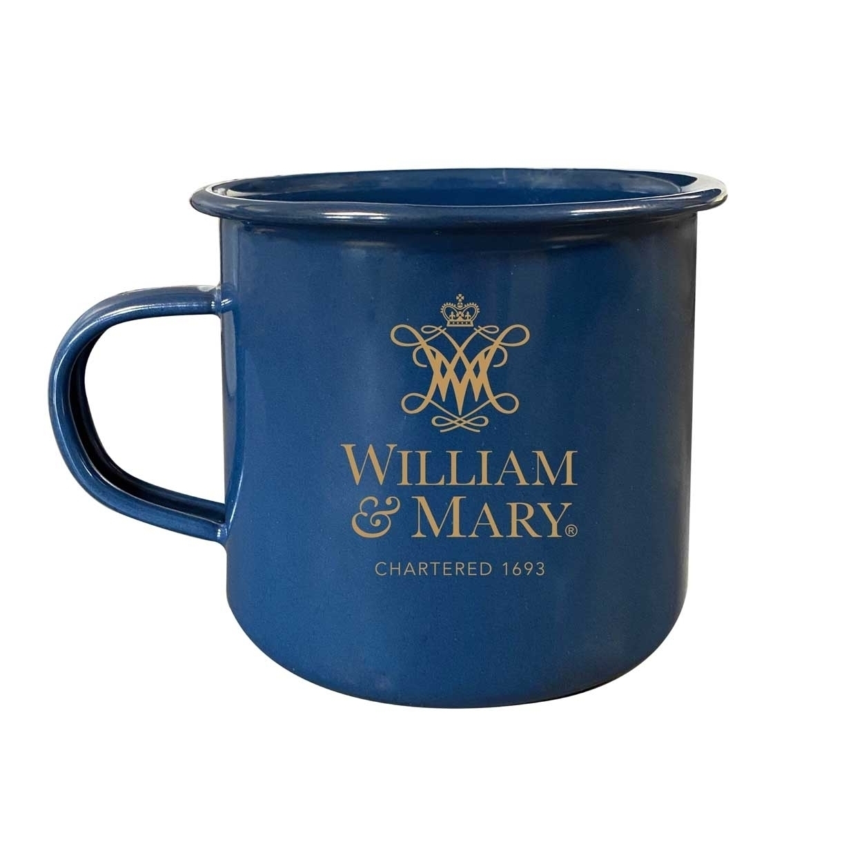 William And Mary Tin Camper Coffee Mug - Choose Your Color - Navy