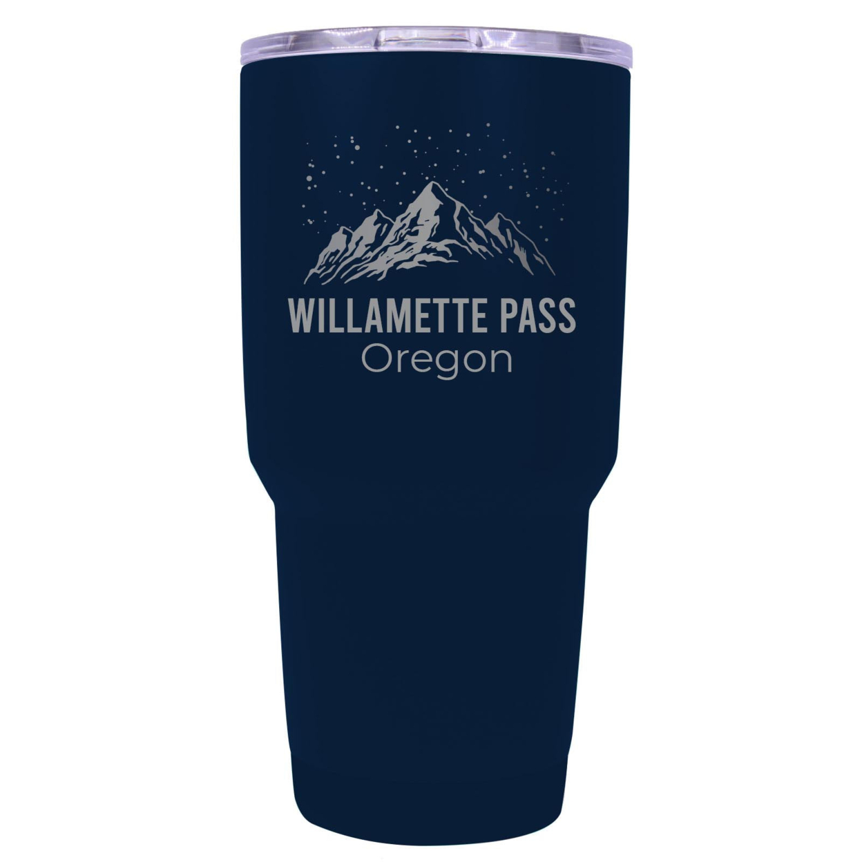 Willamette Pass Oregon Ski Snowboard Winter Souvenir Laser Engraved 24 Oz Insulated Stainless Steel Tumbler - Navy
