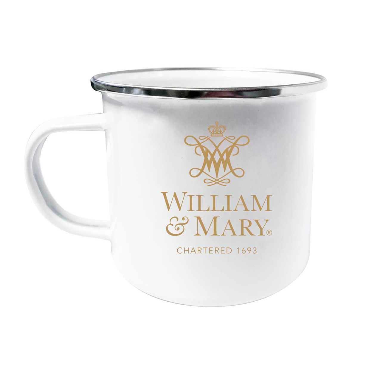 William And Mary Tin Camper Coffee Mug - Choose Your Color - Gray
