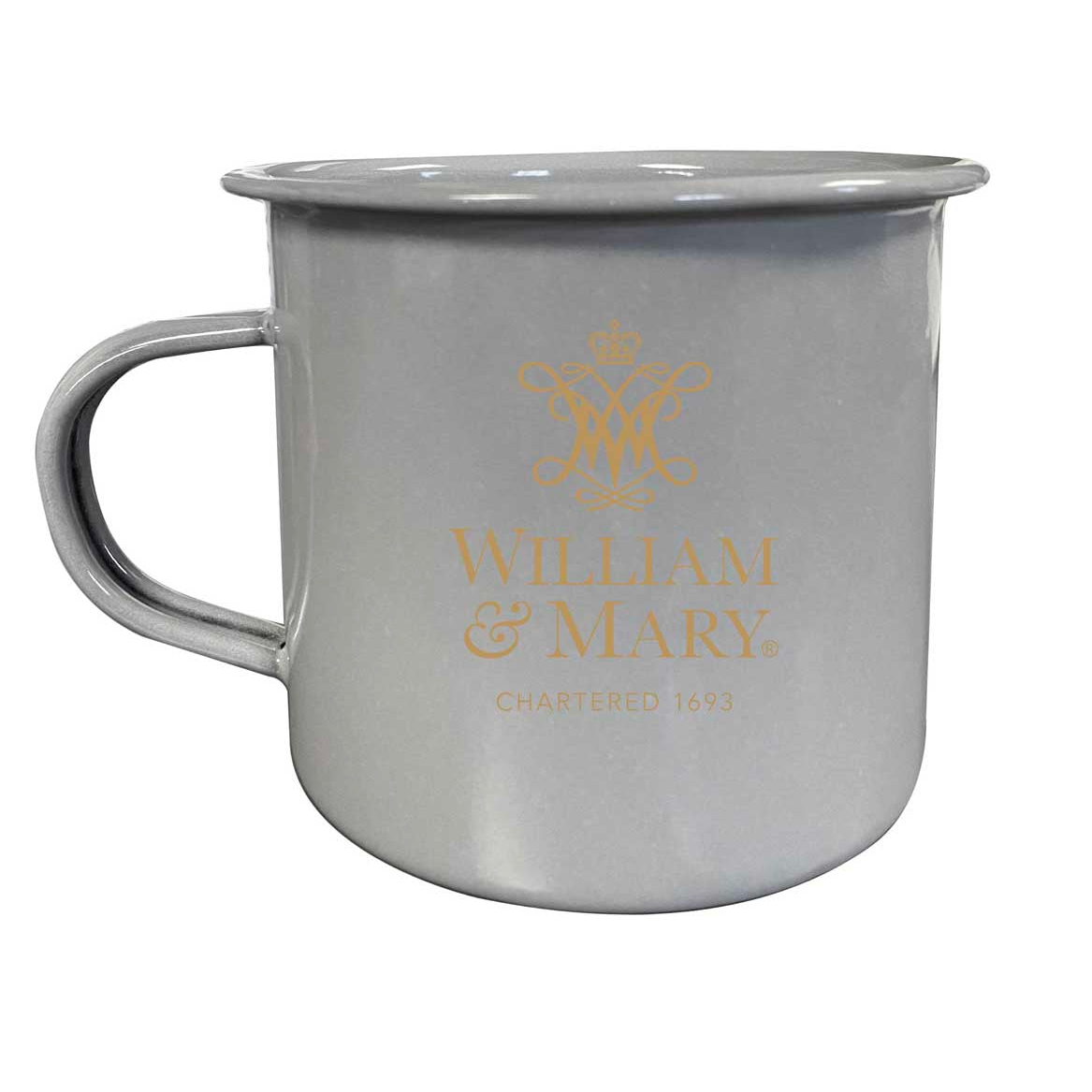 William And Mary Tin Camper Coffee Mug - Choose Your Color - Gray
