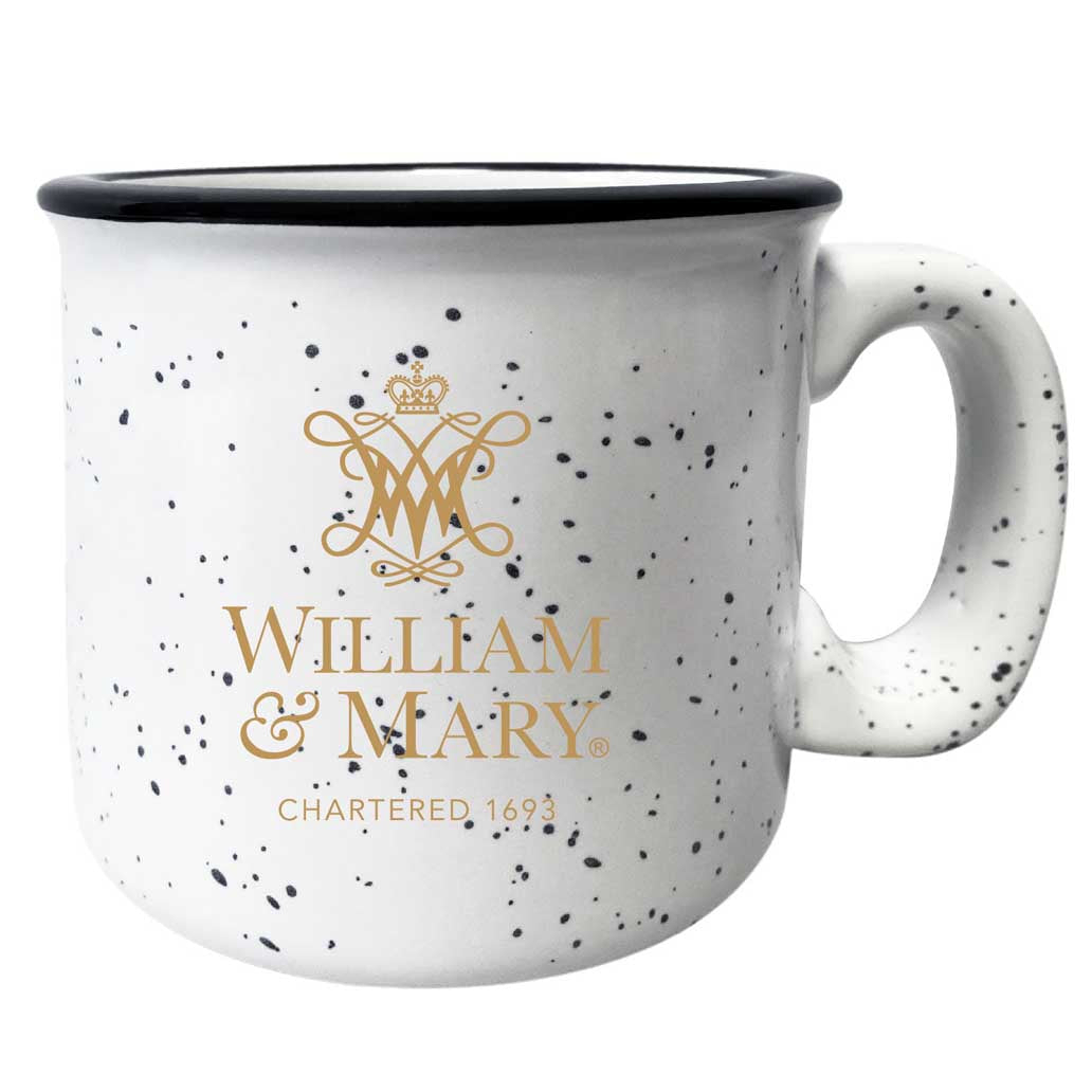 William And Mary Speckled Ceramic Camper Coffee Mug - Choose Your Color - White