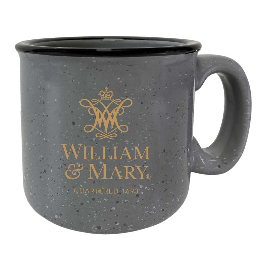 William And Mary Speckled Ceramic Camper Coffee Mug - Choose Your Color - Gray