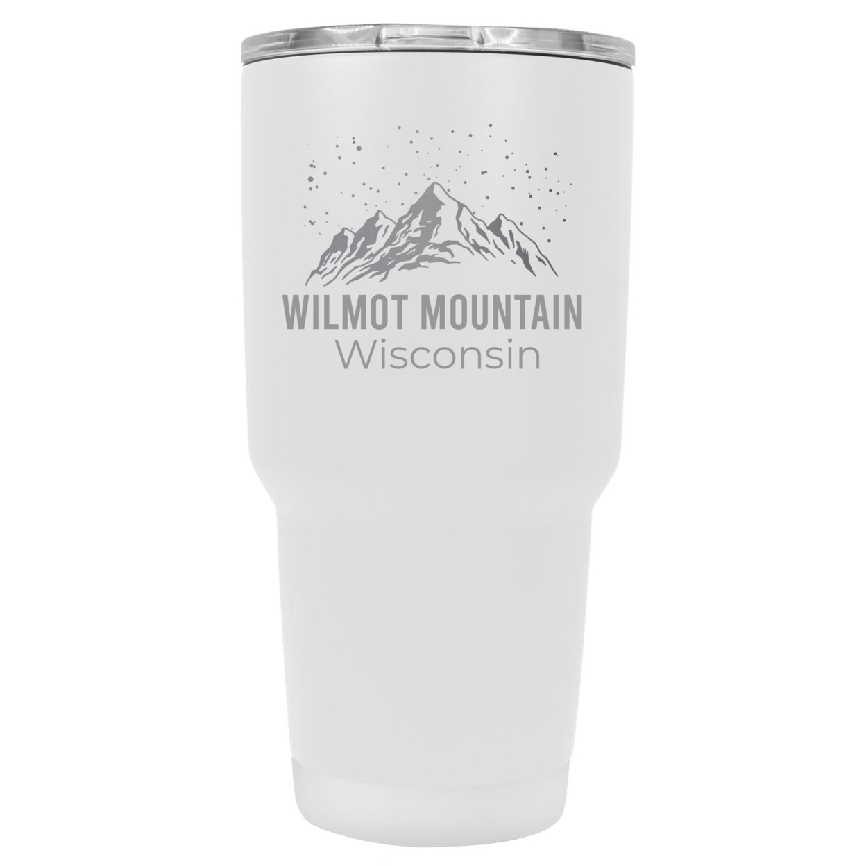 Wilmot Mountain Wisconsin Ski Snowboard Winter Souvenir Laser Engraved 24 Oz Insulated Stainless Steel Tumbler - White