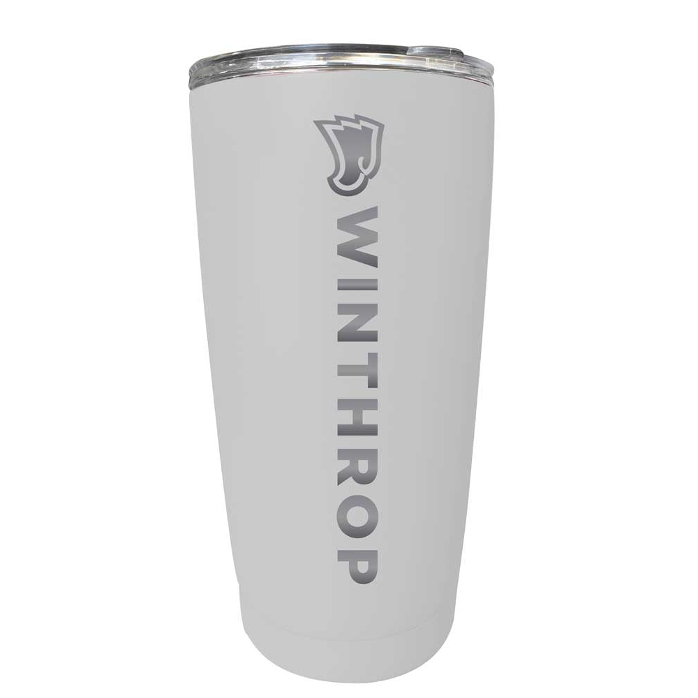 Winthrop University Etched 16 Oz Stainless Steel Tumbler (Choose Your Color) - White