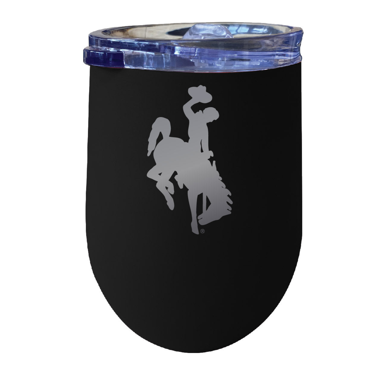 Wyoming Cowboys 12 Oz Etched Insulated Wine Stainless Steel Tumbler - Choose Your Color - Black