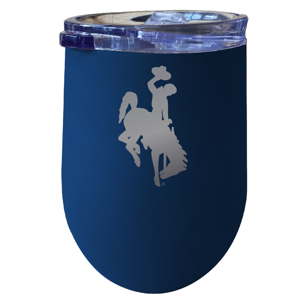 Wyoming Cowboys 12 Oz Etched Insulated Wine Stainless Steel Tumbler - Choose Your Color - Navy