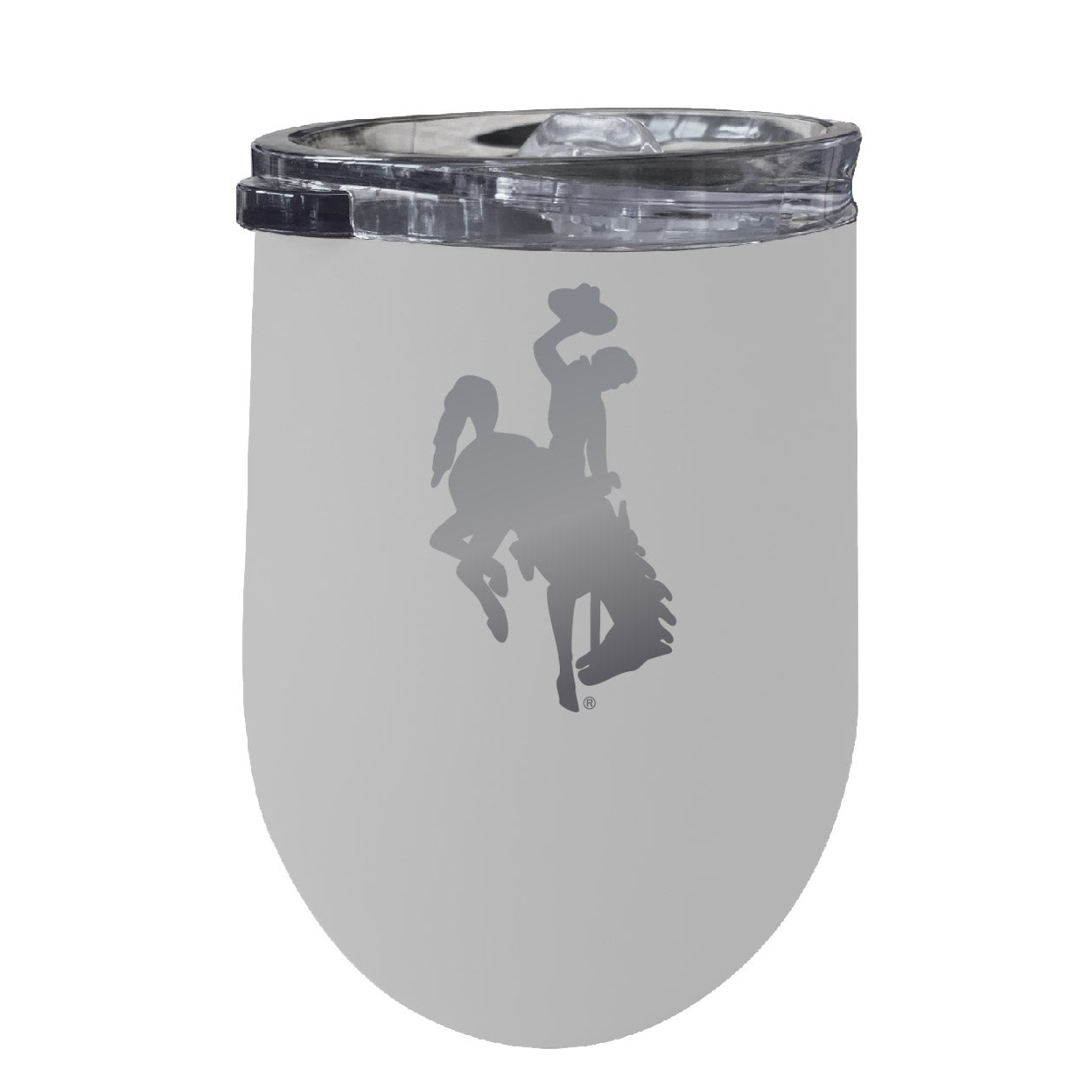 Wyoming Cowboys 12 Oz Etched Insulated Wine Stainless Steel Tumbler - Choose Your Color - White