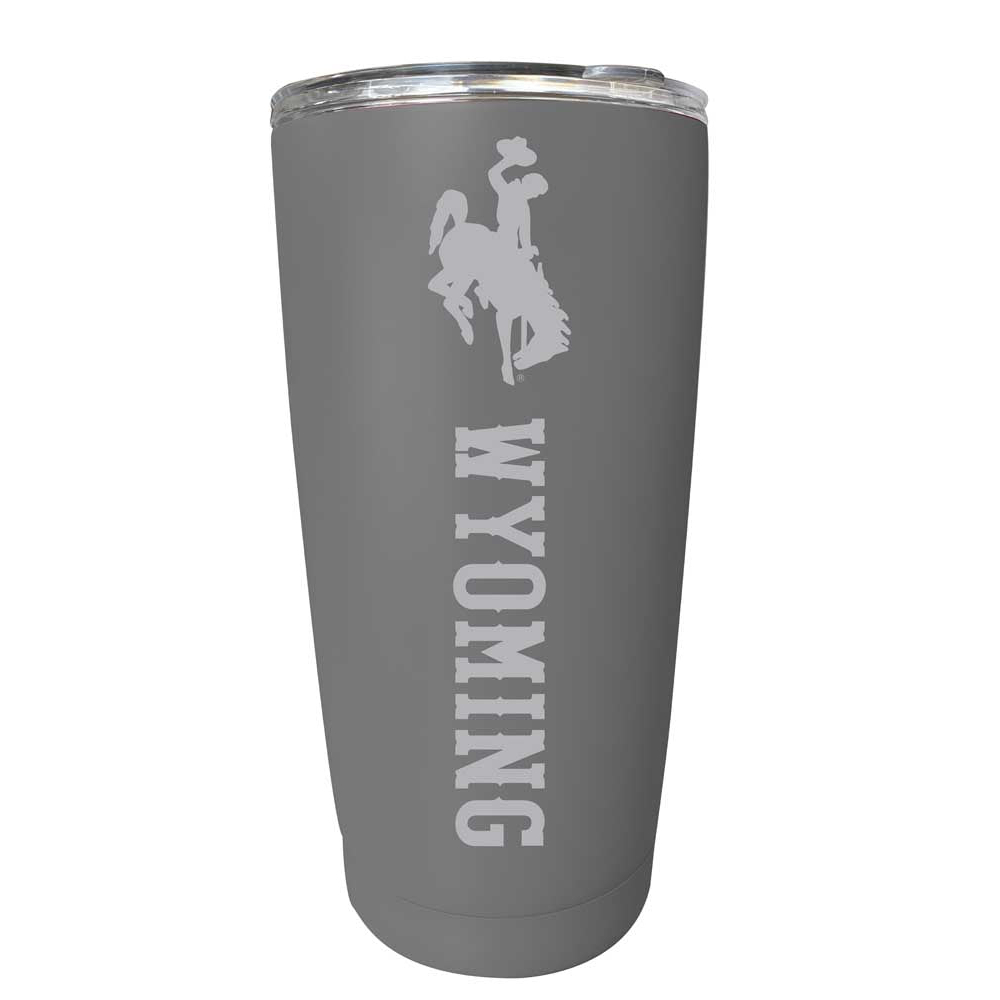 Wyoming Cowboys Etched 16 Oz Stainless Steel Tumbler (Gray) - Gray