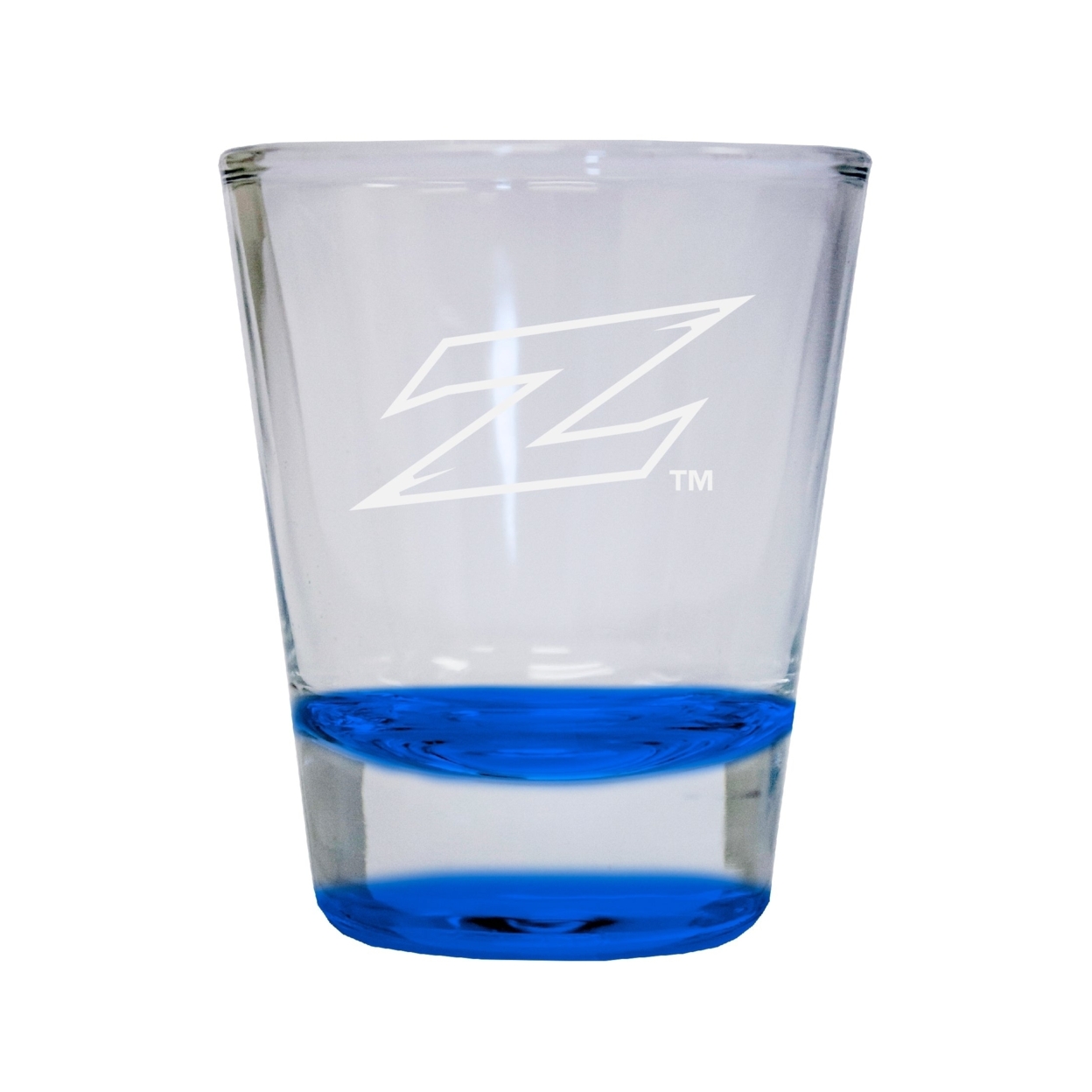 Akron Zips Etched Round Shot Glass 2 Oz Blue