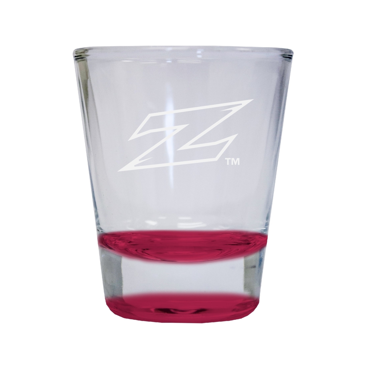 Akron Zips Etched Round Shot Glass 2 Oz Red
