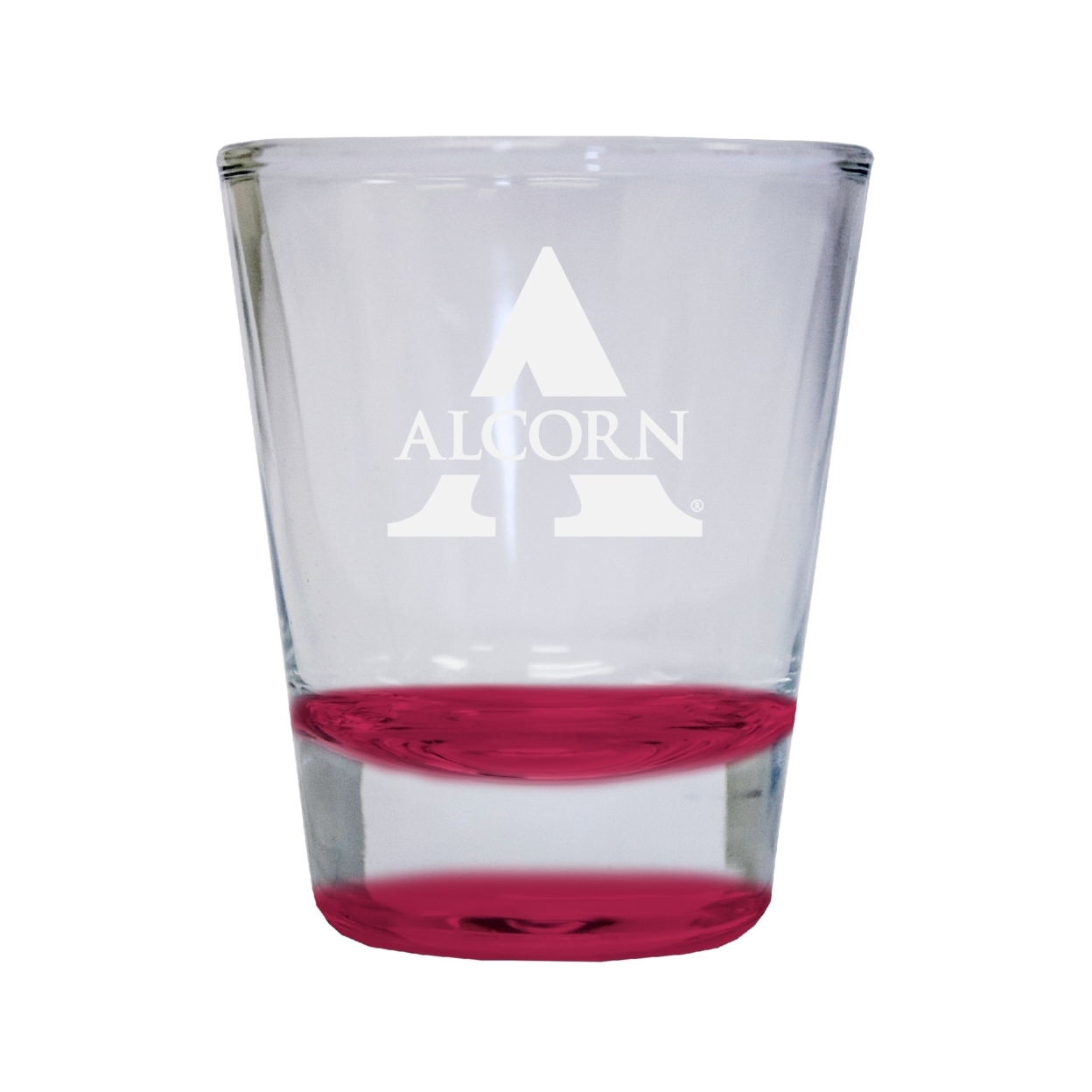 Alcorn State Braves Etched Round Shot Glass 2 Oz Red