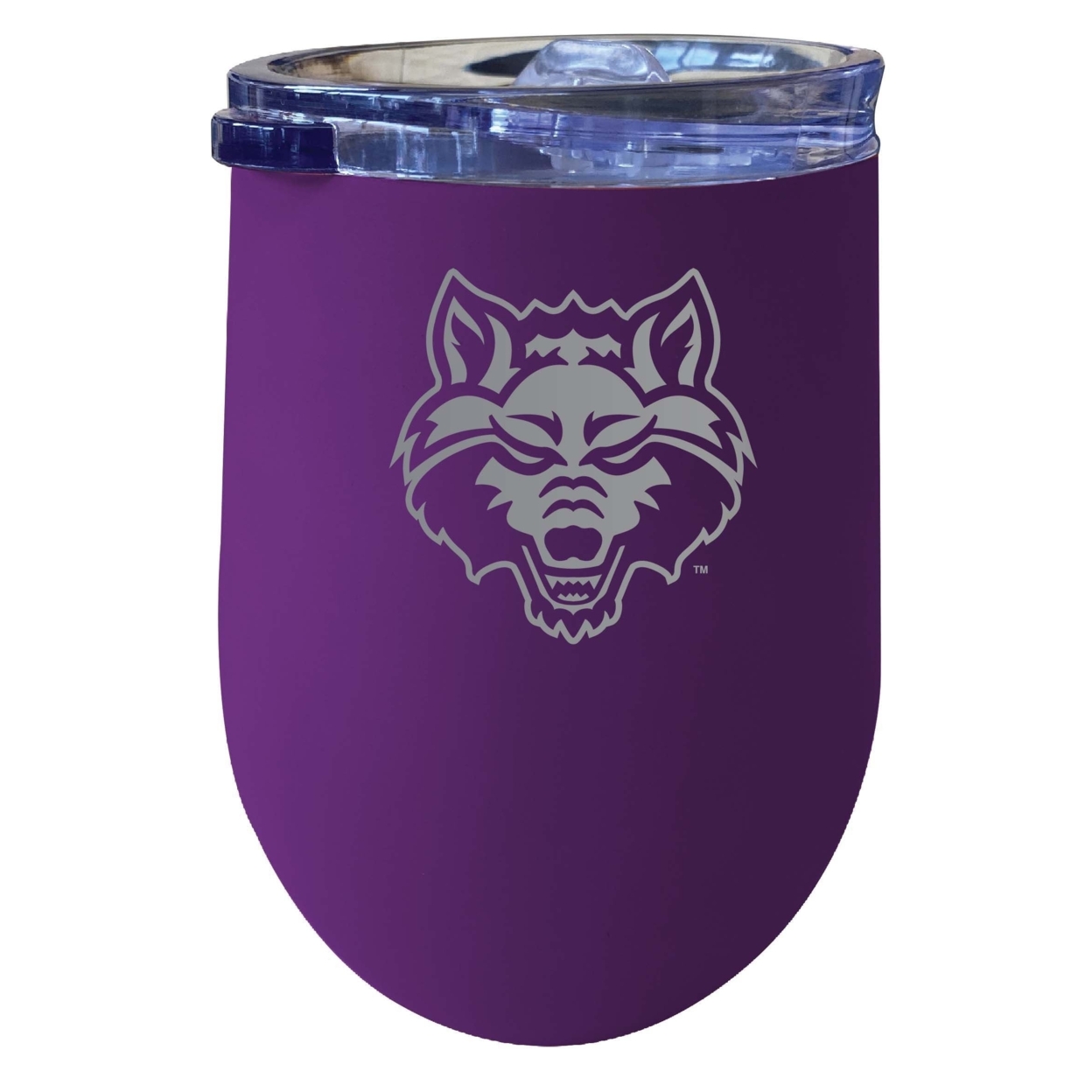 Arkansas State 12 Oz Etched Insulated Wine Stainless Steel Tumbler Purple