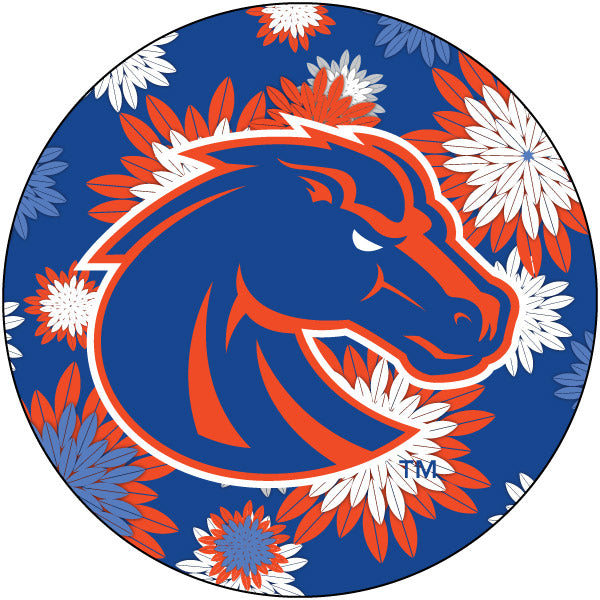 Boise State Broncos 4 Inch Round Floral Magnet