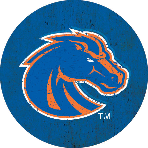 Boise State Broncos Distressed Wood Grain 4 Round Magnet