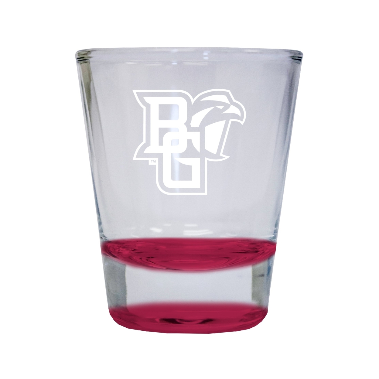 Bowling Green Falcons Etched Round Shot Glass 2 Oz Red