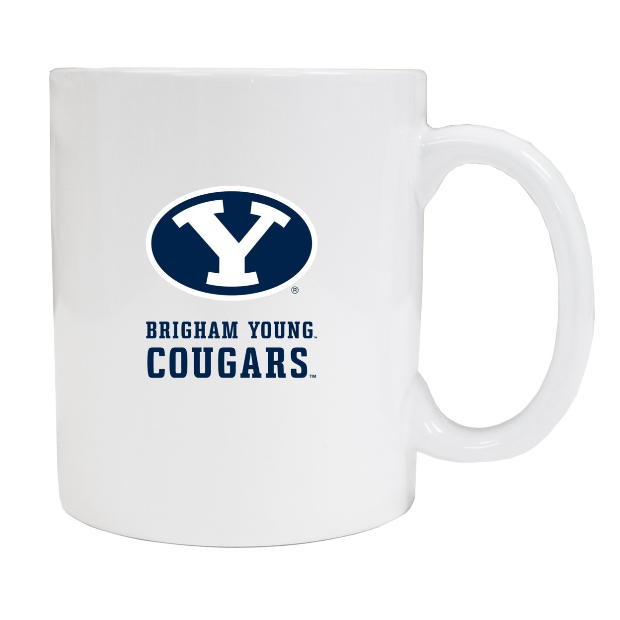 Brigham Young Cougars White Ceramic Mug (White).