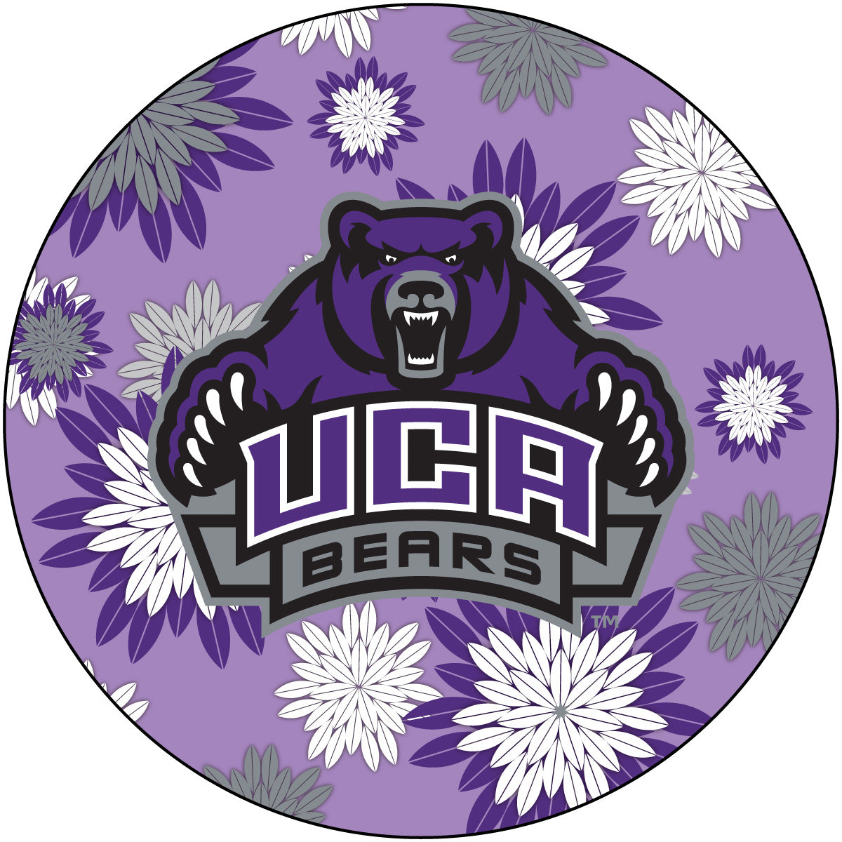 Central Arkansas Bears 4 Inch Round Floral Magnet