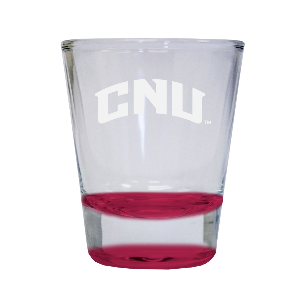 Christopher Newport Captains Etched Round Shot Glass 2 Oz Red