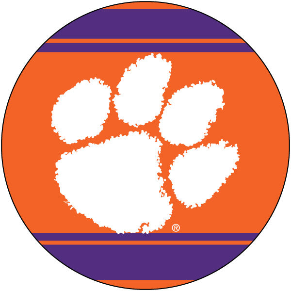 Clemson Tigers Collegiate 4 Inch Round Trendy Polka Dot Magnet