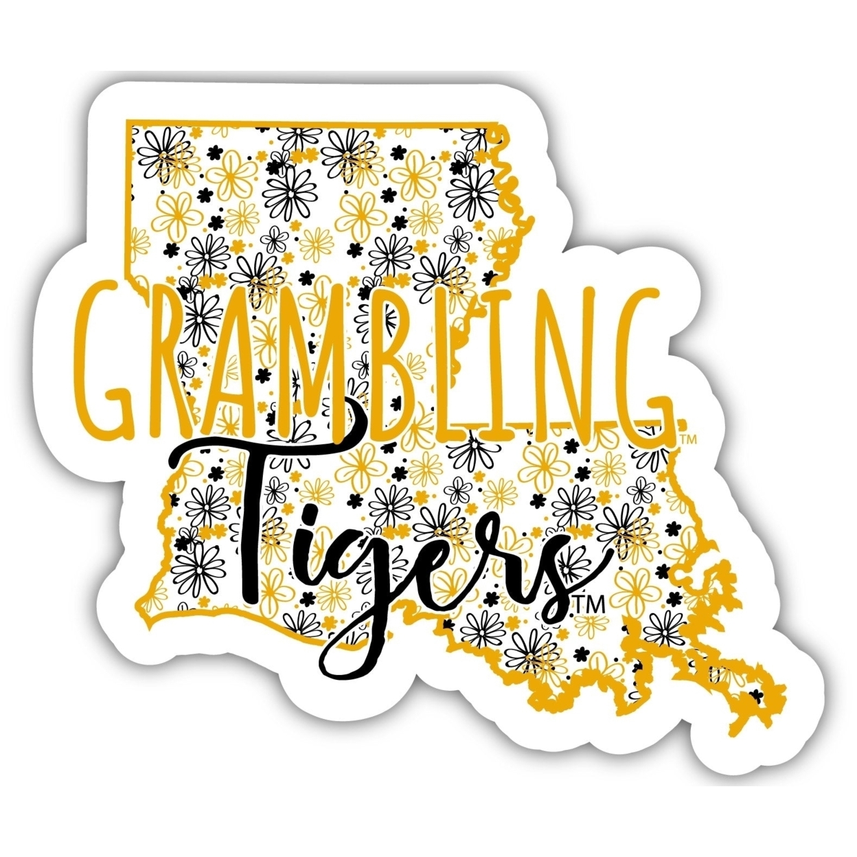 Grambling State Tigers Floral State Die Cut Decal 2-Inch