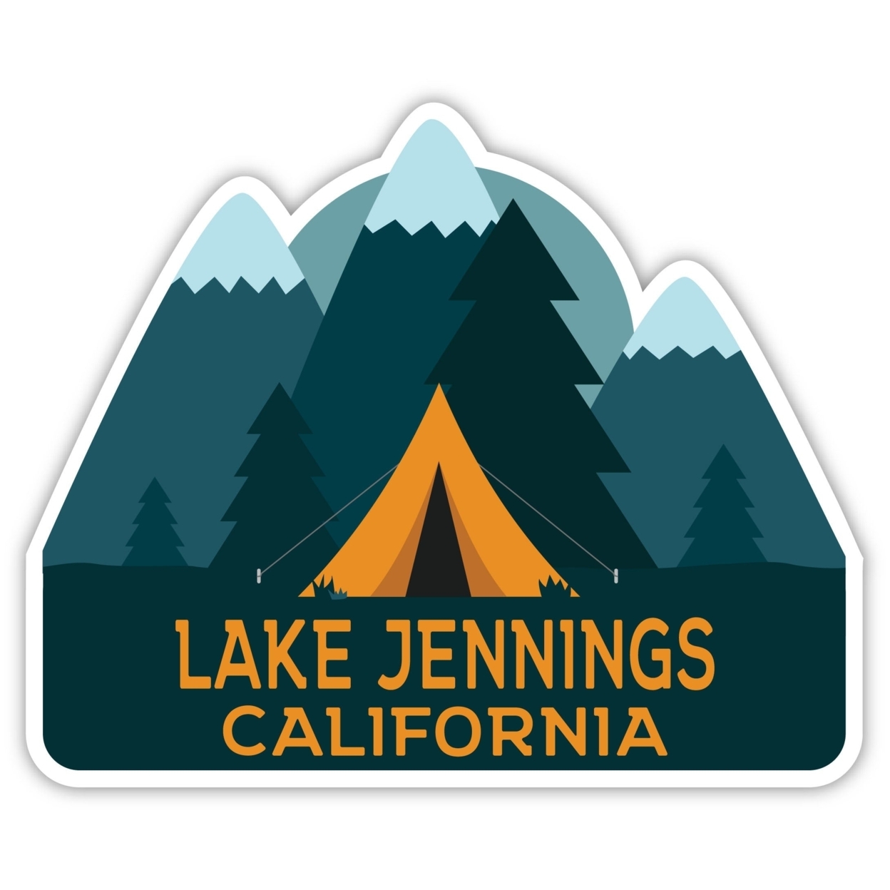 Lake Jennings California Souvenir Decorative Stickers (Choose Theme And Size) - 2-Inch, Tent