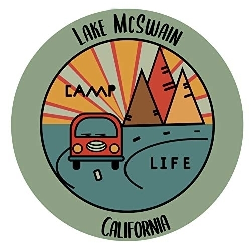 Lake McSwain California Souvenir Decorative Stickers (Choose Theme And Size) - 4-Inch, Camp Life